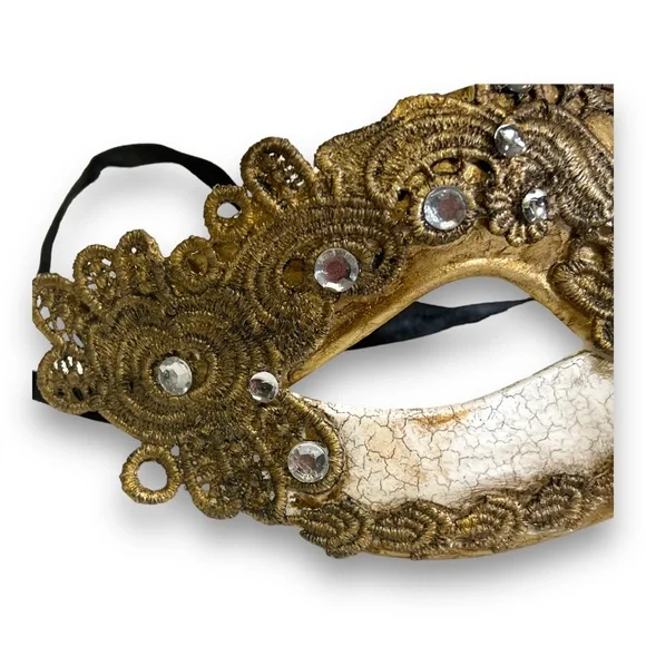 GOLD Vintage MARDI GRA or MASQUERADE MASK CIRCA 2014 - Picture 11 of 14